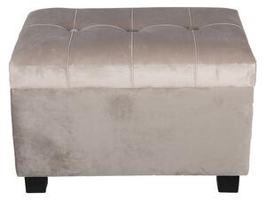 Šedá zamatová podnožka Grey - 50 * 34 * 33 cm - Clayre & Eef