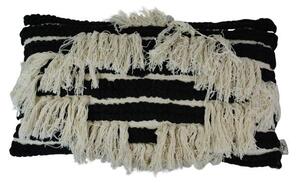 Čierno-krémový vankúš so strapcami Boho - 30*50cm - Colmore by Diga