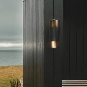 Vonkajšie nástenné svietidlo Aludra Double Seaside, hliník, čierne, 2-pl., Čierna, Hliník, Nástenné svietidlo