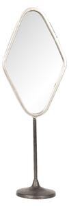 Strieborné antik kovové stolné kozmetické zrkadlo - 14*9*43 cm - Clayre & Eef