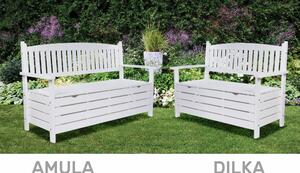 TEMPO Záhradná lavička, biela, 150cm, AMULA