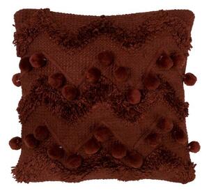 Vínový vankúš s brmbolcami ZigZag - 45 * 45cm - J-Line by Jolipa