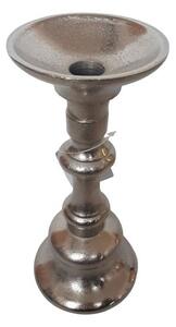 Kovový strieborný svietnik - Ø 9 * 22cm - Ostatní