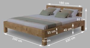 Dubová trámová posteľ Mishel 180x200