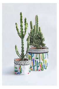 Súprava 2 textilných kvetináčov Surdic Watercolor Cactus