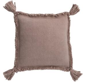 Hnedo-ružový vankúš so strapci Tassel - 45 * 45cm - J-Line by Jolipa