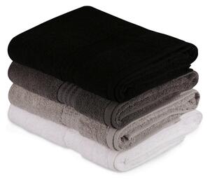 SADA UTERÁKOV, 70/140 cm, sivá, čierna, biela, tmavosivá - Kúpeľňový textil, Online Only