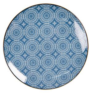 Dezertný tanier s modrým kvetinovým ornamentom BlueSnow - Ø 21 cm - Clayre & Eef