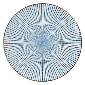 Jedálenský tanier s modrým zdobením BlueLine - Ø 26 cm - Clayre & Eef