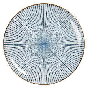 Dezertný tanier s modrým zdobením BlueLine - Ø 21 cm - Clayre & Eef