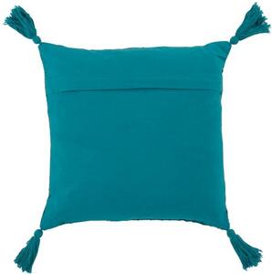 Tyrkysový vankúš Fayola so strapcami - 45*45 cm - J-Line by Jolipa
