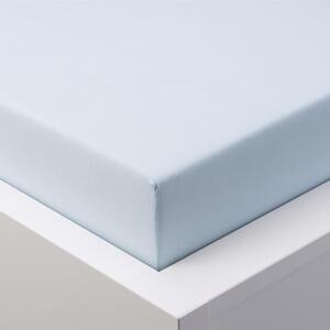 Napínacia plachta na posteľ jersey s elastanom ľadovo modrá 180 x 200 cm