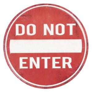 Červená guľatá kovová ceduľa Do not enter -Ø 35 cm - Clayre & Eef