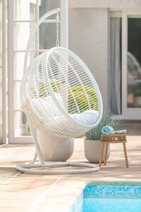 Závesné biele záhradné ratanové kreslo Lounge White -119*110*193 cm - J-Line by Jolipa