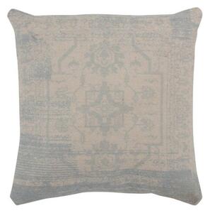 Béžovo-modrý vankúš Jacquard - 45 * 45cm - J-Line by Jolipa