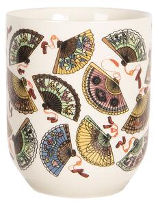 Kalíšok s motívom vejárov - ∅ 6 * 8 cm / 0,1l - Clayre & Eef