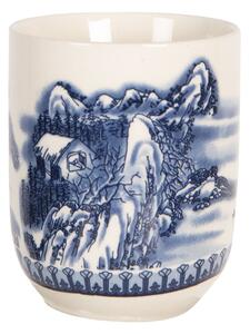Porcelánový kalíšok na čaj s motívom hôr - ∅ 6 * 8 cm / 0,1l - Clayre & Eef
