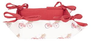 Obojstranný bavlnený košíček na pečivo Red Bicycle - 35 * 35 * 8 cm - Clayre & Eef