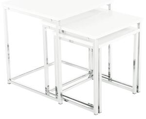 TEMPO Konferenčné stolíky, set 3 ks, biela extra vysoký lesk, ENISA TYP 3
