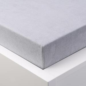 Napínacia plachta na posteľ froté EXCLUSIVE šedá jednolôžko 2 ks