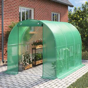 ModernHome Fóliový skleník s kovovým rámom - zelený 2x3x2m