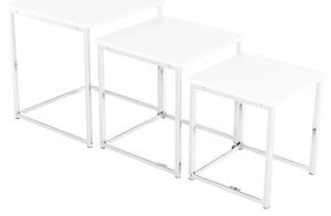 TEMPO Konferenčné stolíky, set 3 ks, biela extra vysoký lesk, ENISA TYP 3
