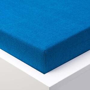 Napínacia plachta na posteľ froté EXCLUSIVE kráľovsky modrá dvojlôžko