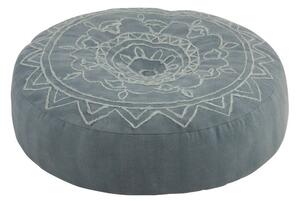 Modrý guľatý ottoman / puff Edge - Ø 60 * 20cm - J-Line by Jolipa