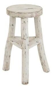 Drevená biela guľatá stolička Ibiza - Ø 26*50cm - J-Line by Jolipa