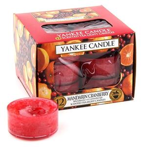 Sada 12 vonných sviečok Yankee Candle Mandarínky s brusnicami, doba horenia 4 - 6 hodín