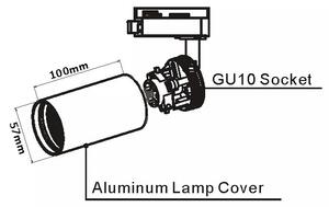 Biele lištové svietidlo 3F pre LED žiarovku GU10