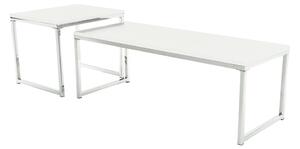 TEMPO Konferenčné stolíky, set 2 ks, biela extra vysoký lesk, ENISA TYP 2