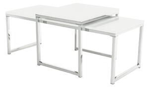 TEMPO Konferenčné stolíky, set 2 ks, biela extra vysoký lesk, ENISA TYP 2