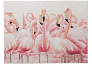 Obraz s plameniakmi Flamingos - 120 * 3,5 * 90cm - J-Line by Jolipa