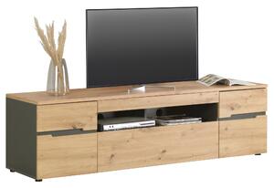 SKRINKA POD TV, grafitová, dub artisan, 192/53/47 cm Carryhome - TV nábytok