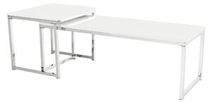 KONDELA Konferenčné stolíky, set 2 ks, biela extra vysoký lesk, ENISOL TYP 2