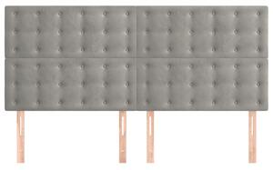 Čelá postele 4 ks bledosivé 100x5x78/88 cm zamat