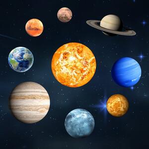 Súprava 9 nálepiek Ambiance Solar System