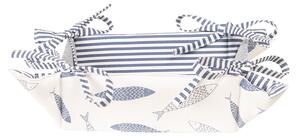 63/5000 Bavlnený obojstranný košík na pečivo Nautical Fish - 35 * 35 * 8 cm - Clayre & Eef