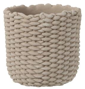 Šedý cementový obal na kvetináč v tvare košíka - Ø 29,5 * 28 cm - J-Line by Jolipa