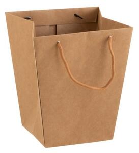 Hnedý vodeodolný kvetináč v tvare tašky - 22*22*25 cm - J-Line by Jolipa