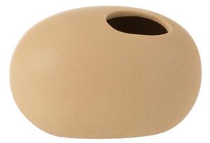 Béžová keramická oválna váza Matt Beige S - 16 * 10 * 10,6 cm - J-Line by Jolipa