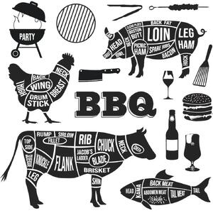 Balenie bielych papierových obrúskov so zvieratami BBQ -20 ks - 13 * 3 * 13 cm - J-Line by Jolipa
