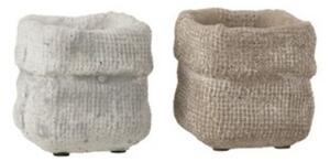 Sada 2 betonových květináčů Ciment – 8* 8*7,5 cm - J-Line by Jolipa