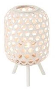 Drevená biela lampáš na nožičkách Magali - Ø 31 * 52 cm - J-Line by Jolipa