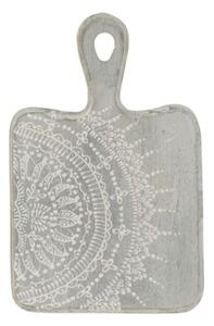 Šedé servírovacia lopárik s maľovaným ornamentom - 16 * 1,6 * 25 cm - J-Line by Jolipa
