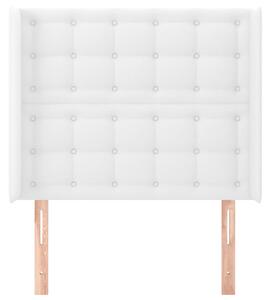 Čelo postele so záhybmi biely 83x16x118/128 cm umelá kož