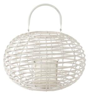 Biela bambusová lampáš Bamboo - Ø 34 * 26 cm - J-Line by Jolipa