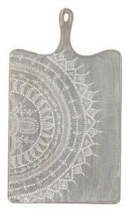 Šedé servírovacia lopárik s maľovaným ornamentom - 35 * 1,5 * 60 cm - J-Line by Jolipa