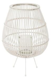 Biela drevená lampáš na nôžkach Daya L - Ø40 * 59 cm - J-Line by Jolipa